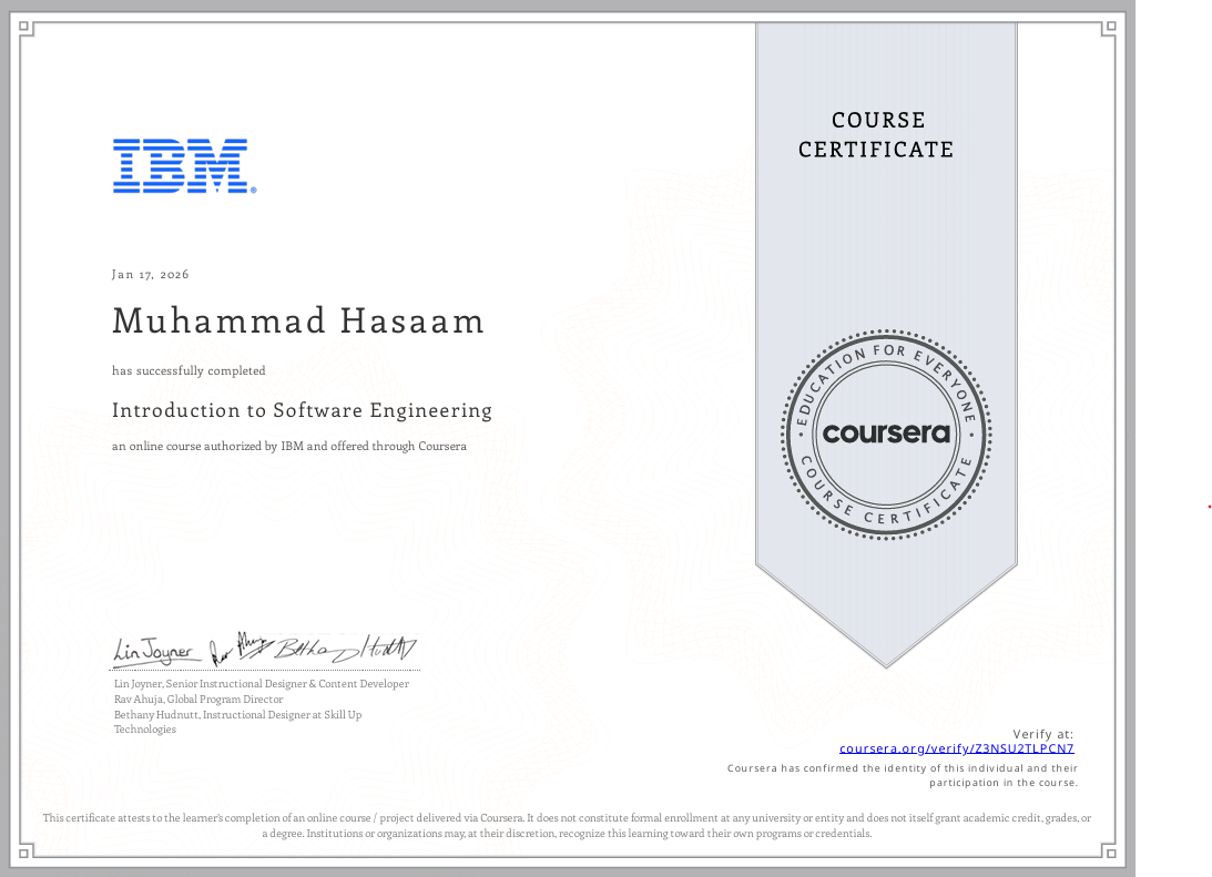 IBM Software Engineering Certificate